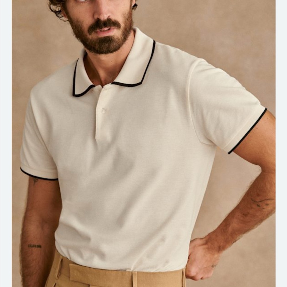 NWT Sezane Classic Cream Polo Shirt